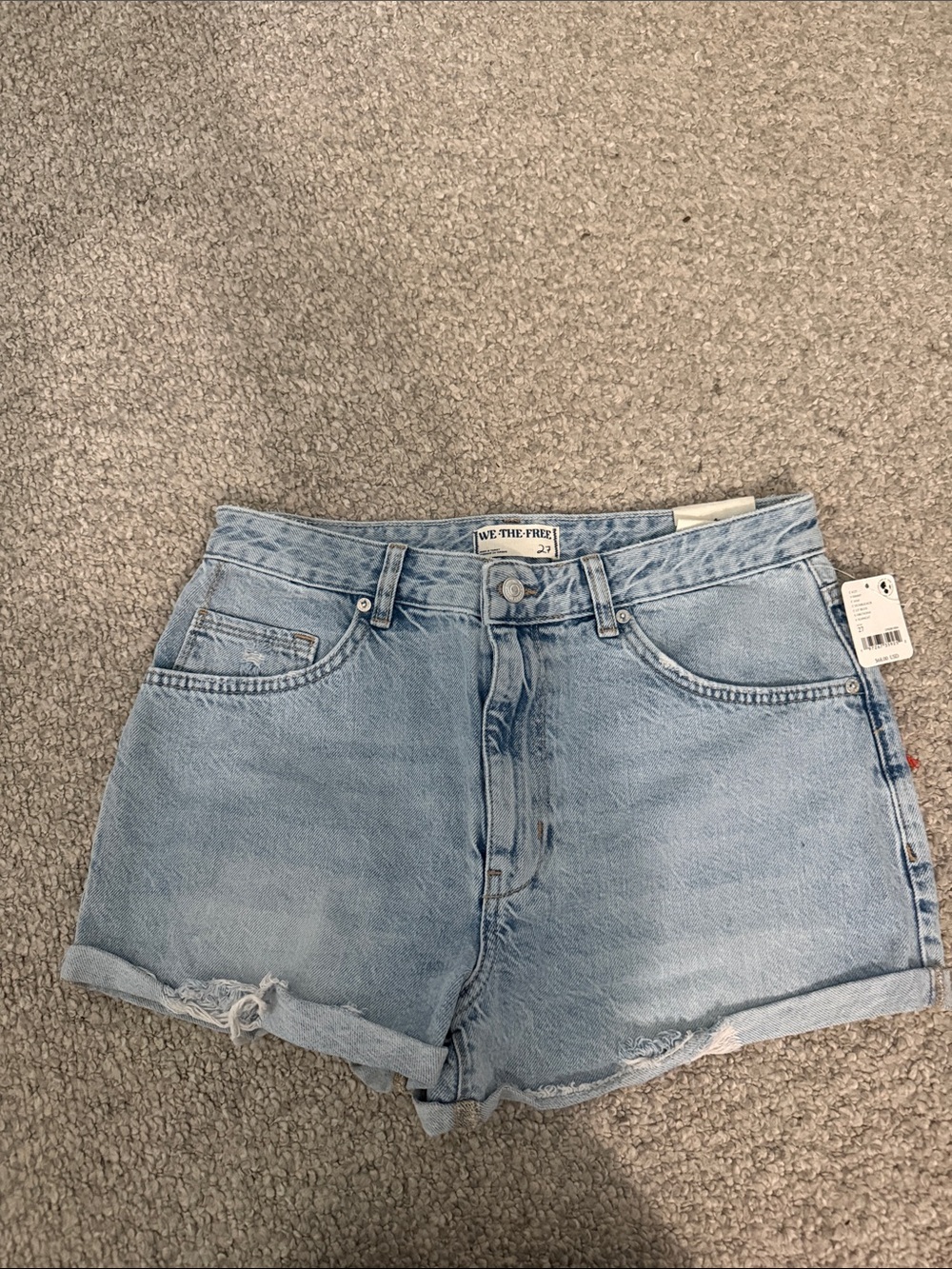 We The Free Light Wash Mid-Rise Denim Shorts size 27 NWT